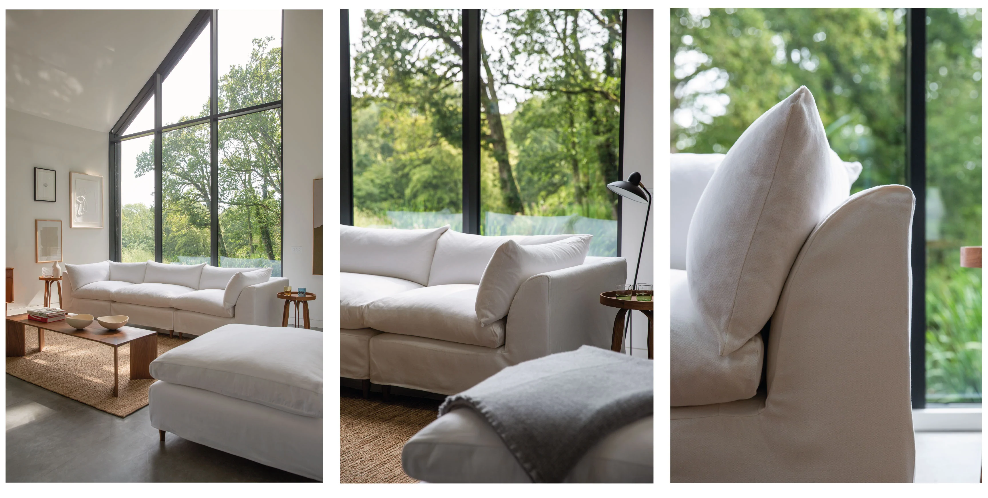 Orlando modular sofa and footstool by Maker and Son in a modern lounge room setting.
