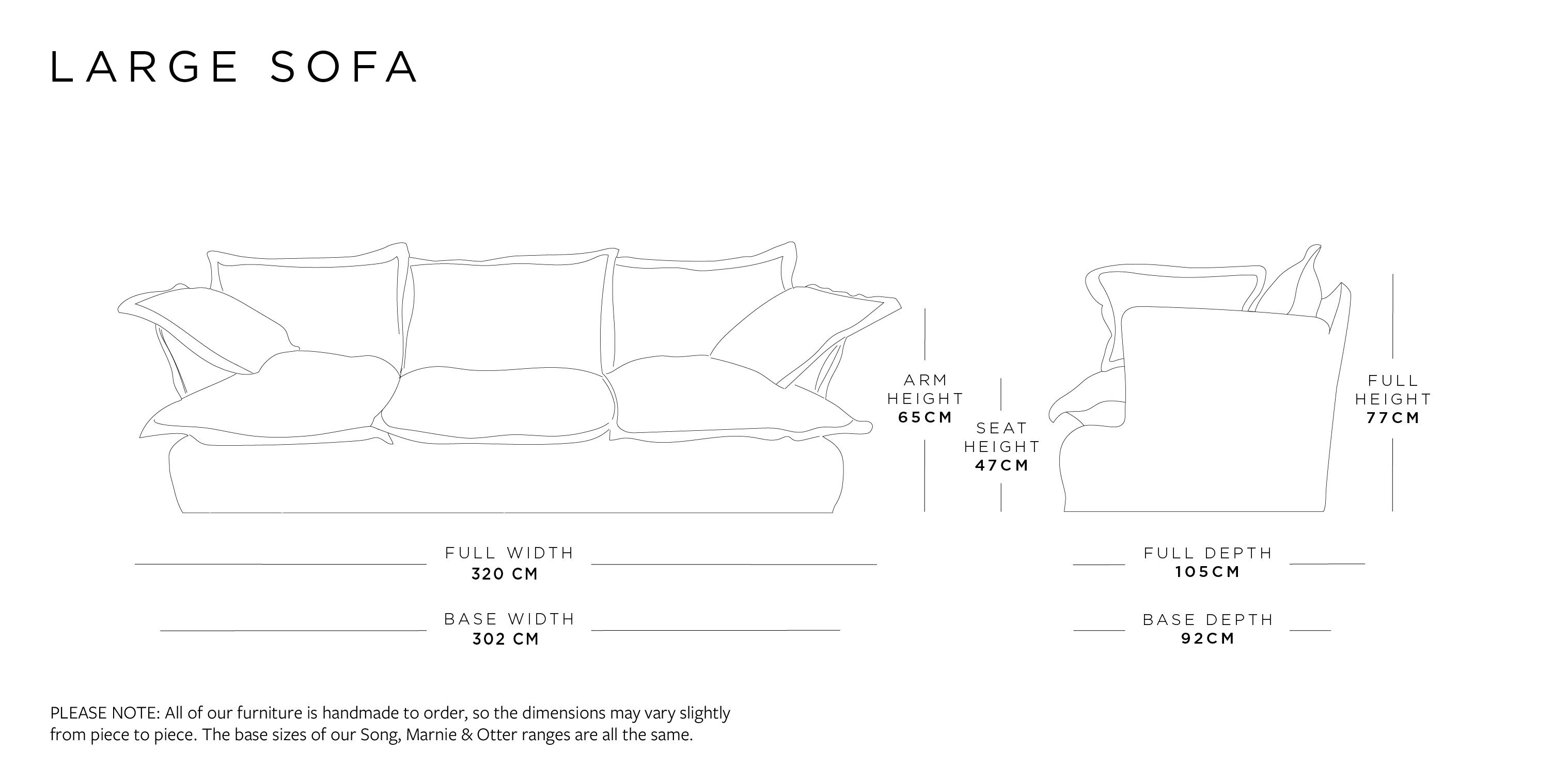 Large Sofa | Marnie Range Size Guide