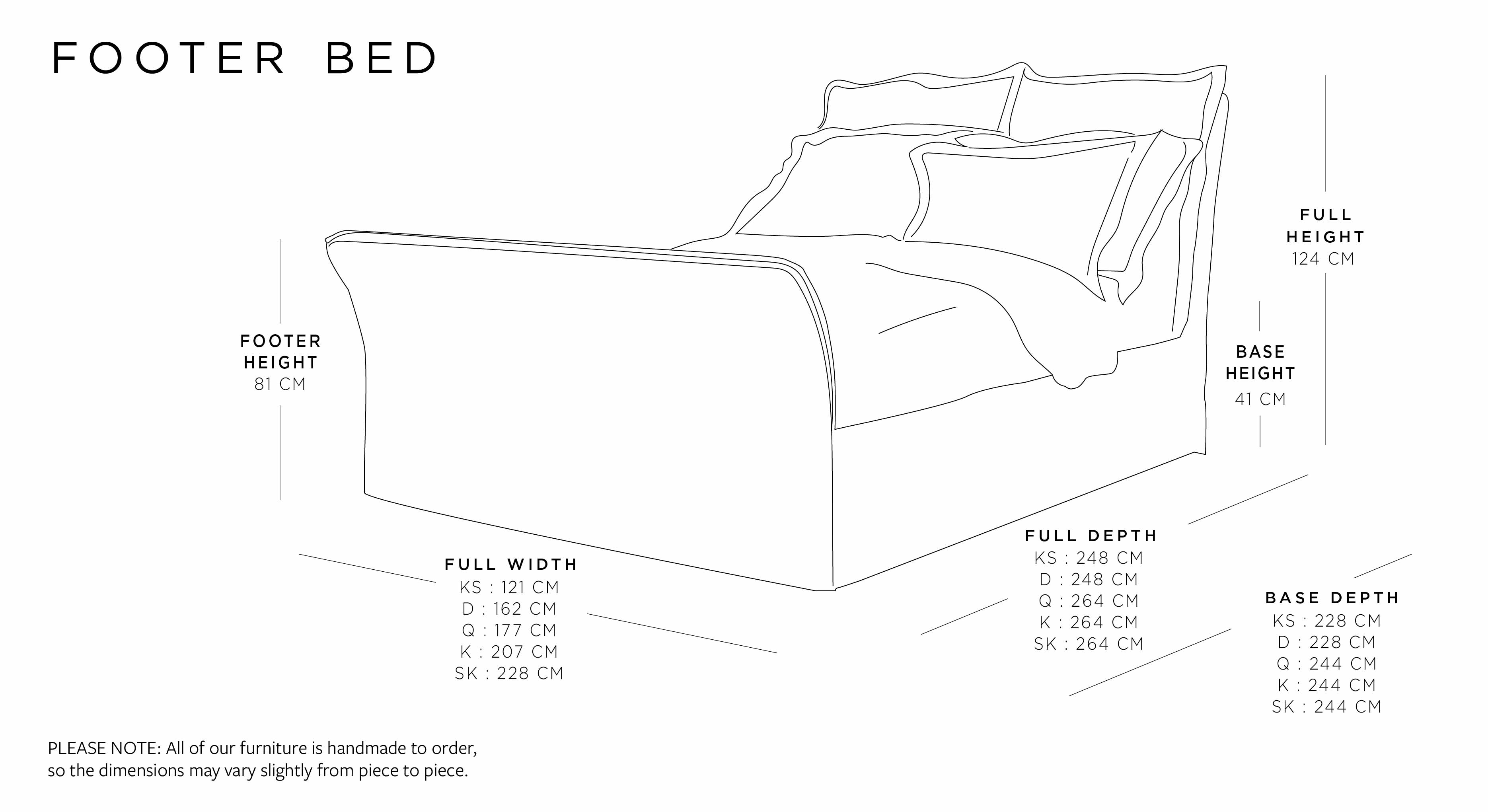 King Footer Bed | Marnie Range Size Guide
