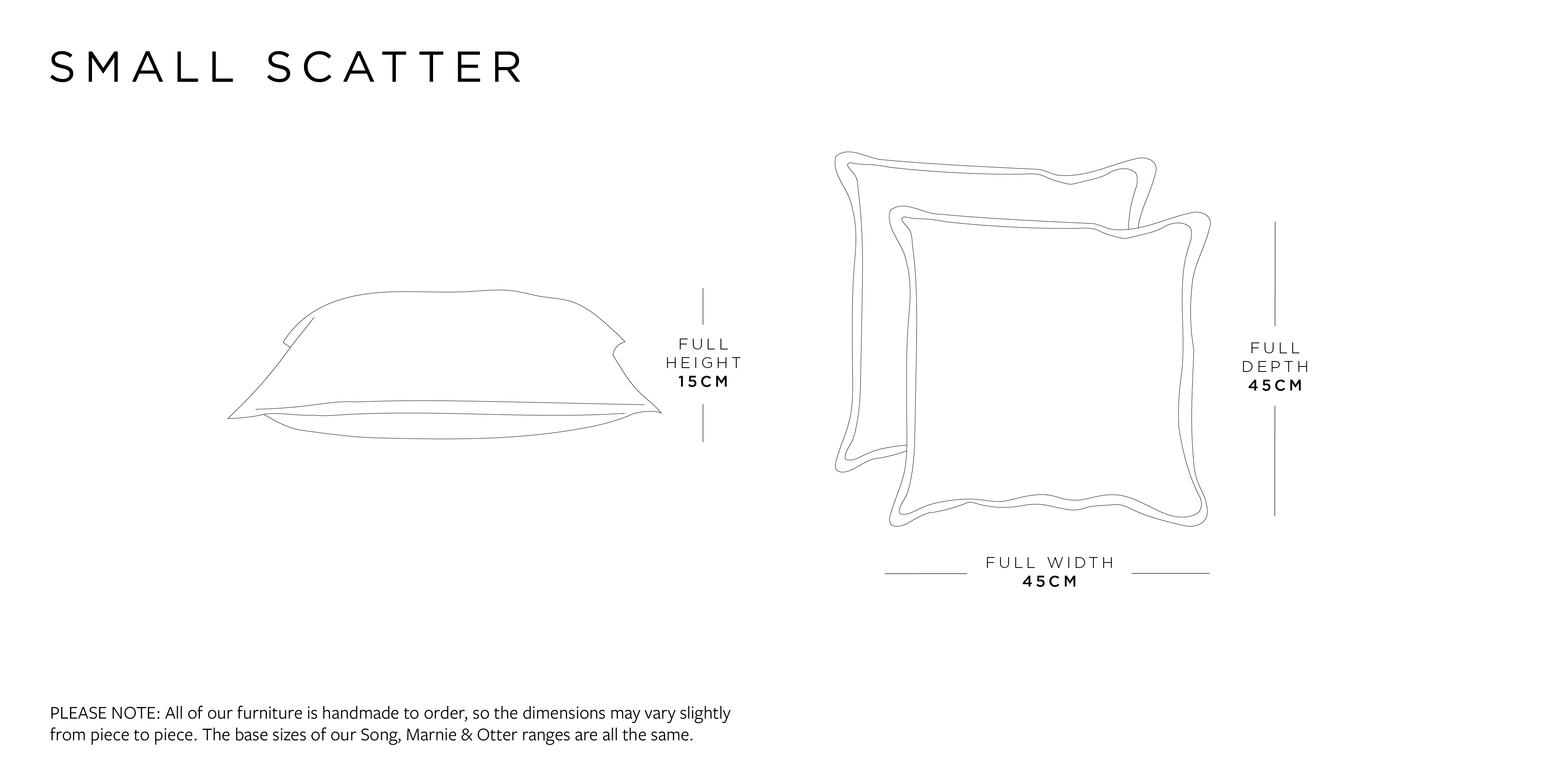 Small Scatter Cushion Pair | Otter Range Size Guide